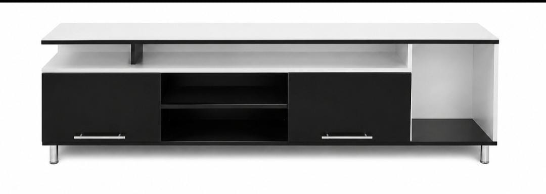Modern black and white TV media console